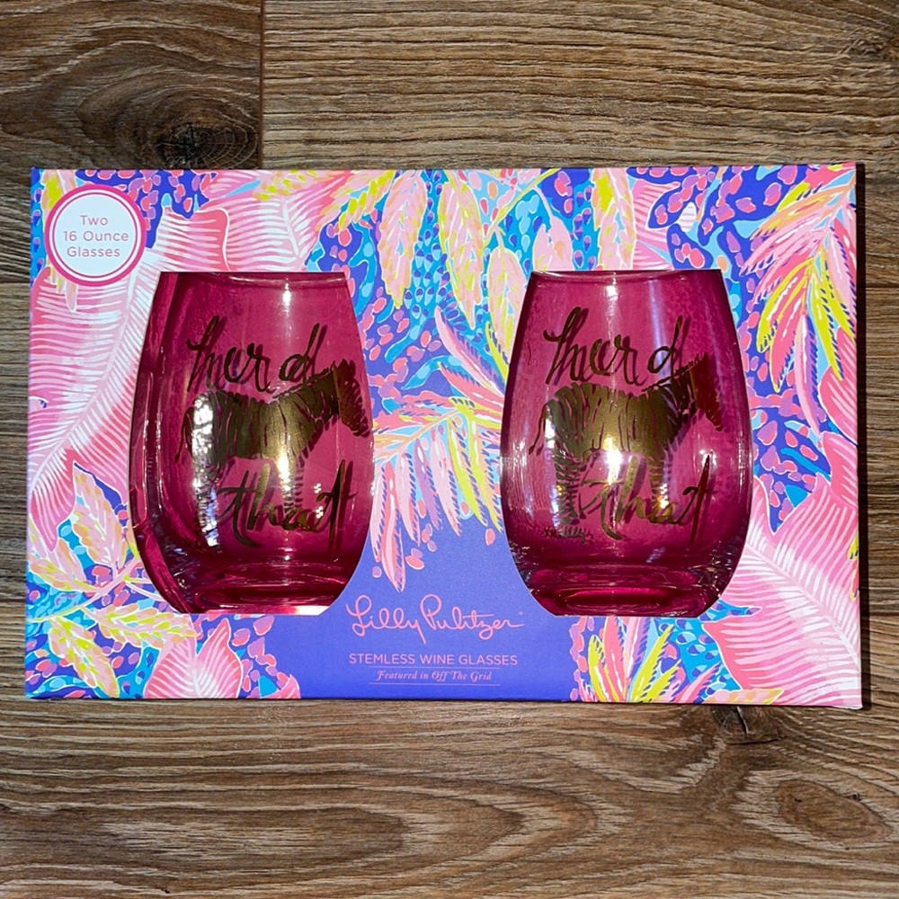 Lilly Pulitzer Herd That Wine Glasses